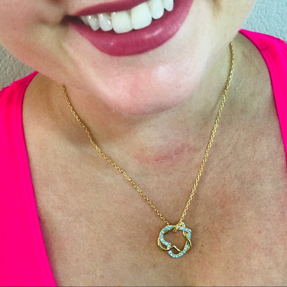 18k yellow gold plated, CZ hearts Necklace - Picture 8 of 8